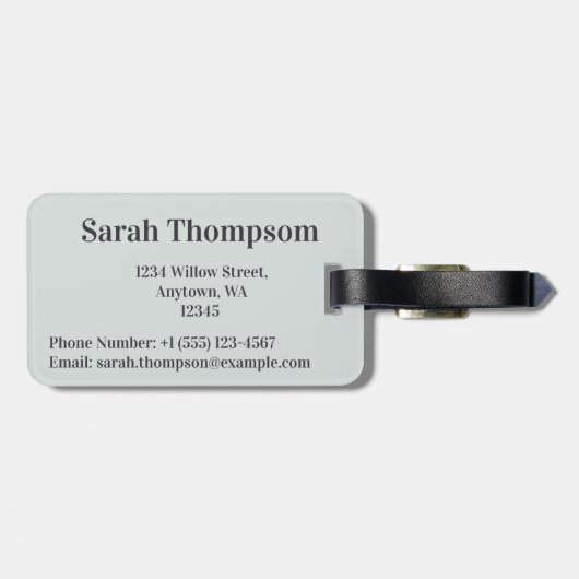 Gemengde Media Abstract Grijs Blauw Initiaal Monog Bagagelabel (Achterkant horizontaal)