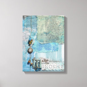 Gemengde Media Art met Text Make Memories Canvas Afdruk