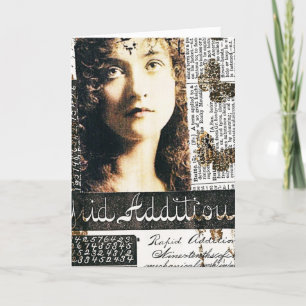 Gemengde Media Collage met  dame, zaterdag Kaart