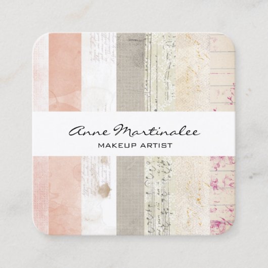 Gemengde Media Collage Vierkante Visitekaartje (Voorkant)