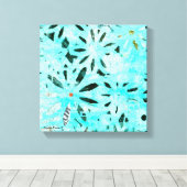 Gemengde Media Daisy Art Canvas Afdruk (Insitu (Houten vloer))