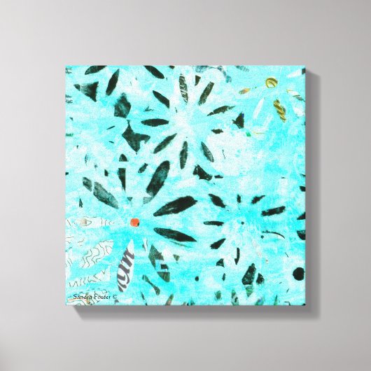 Gemengde Media Daisy Art Canvas Afdruk (Voorkant)