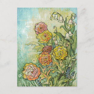 Gemengde Media Garden Flowers Briefkaart