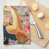Gemengde Media Inspirerend Rosie de Riveter Theedoek (Quarter Fold)