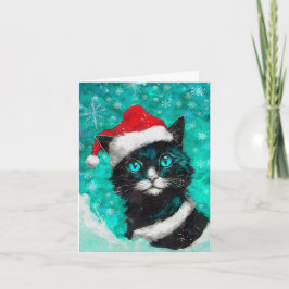 Gemengde Media Kat Print Kerstmis Kaart AP406B4