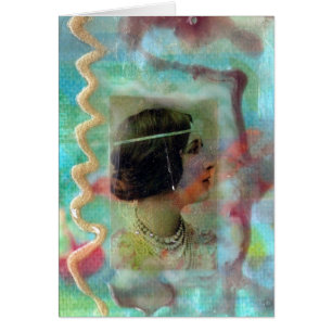 Gemengde Media Lady Collage in Pastel Shades