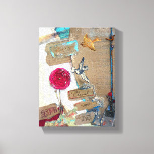 Gemengde Media Love Notes Art Canvas Afdruk