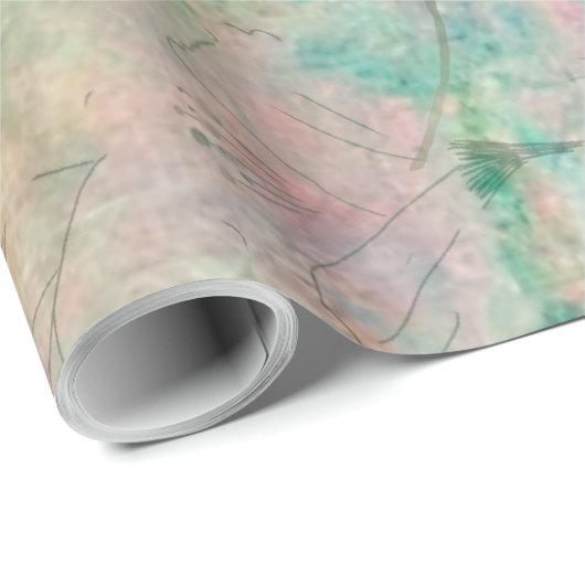 Gemengde Media Retro Roze Bloemen Wit Rustiek Cadeaupapier (Rol Hoek)