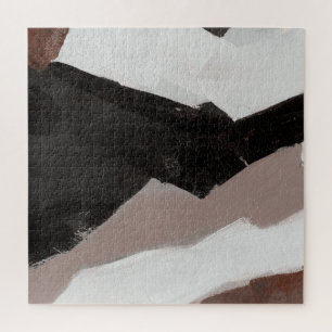 Gemengde media schilderen, minimalistisch abstract legpuzzel
