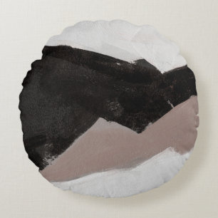 Gemengde media schilderen, minimalistisch abstract rond kussen