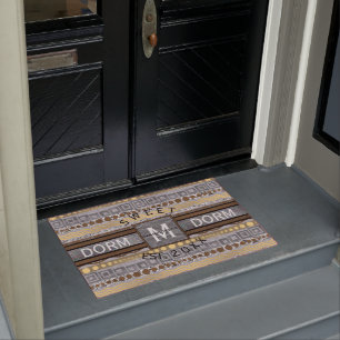 Gemengde Metalen Monogram Dorm Sweet Dorm College Deurmat