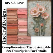 Gemengde palet van roze & terracotta BP7B Decoupag Tissuepapier