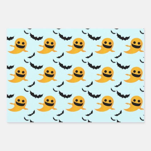 Gemengde Patroon Kleine Boo Ghost Bats Halloween G Inpakpapier Vel (Voorkant)