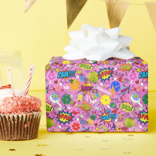 😍 gemengde pickleball roze cadeaupapier (Verjaardagsfeest)