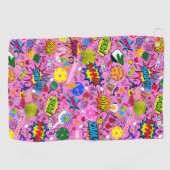 😍 gemengde pickleball roze golfhanddoek (Horizontaal)