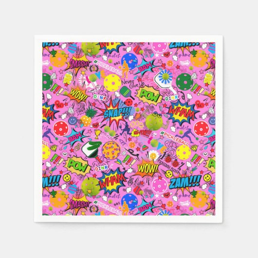 😍 gemengde pickleball roze servet (Voorkant)