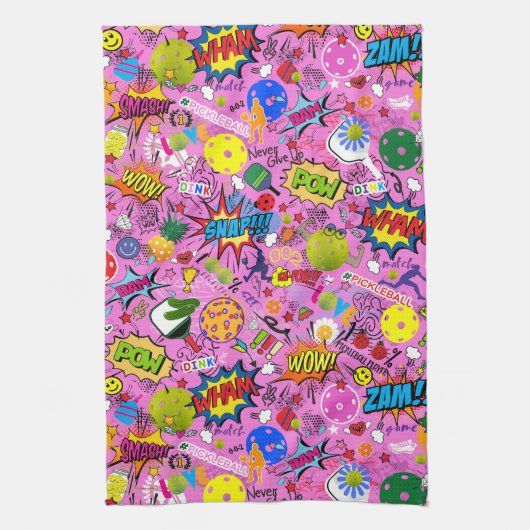 😍 gemengde pickleball roze theedoek (Verticaal)