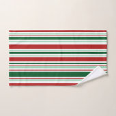 Gemengde rode, groene, witte kerststrepen bad handdoek (Handdoek)