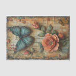 Gemengde roos- en vlindermedia tissuepapier