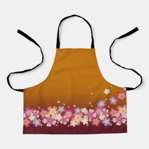 Gemengde Sakura Blossom Kimono Style Burgundy & Go Schort