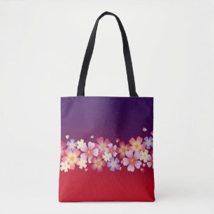 Gemengde Sakura Blossom Kimono Style Red en Paars Draagtas