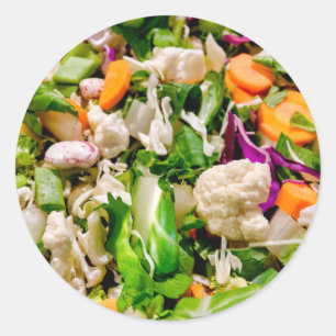Gemengde salade ronde sticker