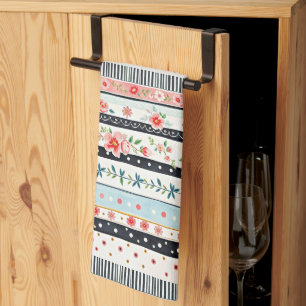 Gemengde shabby chic patronen theedoek