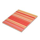 gemengde strepen, schaduwen van koraal Sinaasappel Tegeltje (Zijkant)