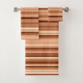 Gemengde strips, bruin, tan en crème bad handdoek (Insitu)