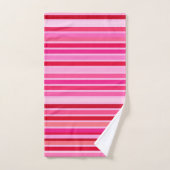 Gemengde strips, Fuchsia, Maroon en Roze  Bad Handdoek (Handdoek)