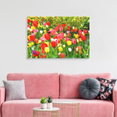 Gemengde tulpen floraal canvas afdruk (Insitu (Woonkamer))