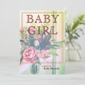 Gemengde uitnodiging voor Baby shower Bouquet (Staand voorkant)