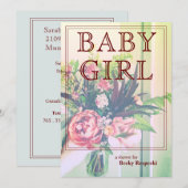 Gemengde uitnodiging voor Baby shower Bouquet (Voorkant / Achterkant)