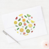 Gemengde vruchten 4 ronde sticker (Envelop)
