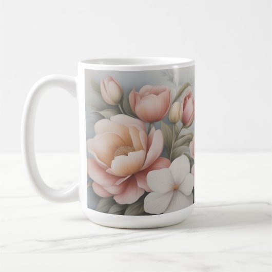 Gemengde wilde bloemen - Klassieke pastelbloem Koffiemok (Links)