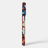 GEMERKT PAPIER, ABSTRACT BLAUW, ZWIRLS, WITTE CIRC Case-Mate iPhone CASE (Achterkant / Rechts)