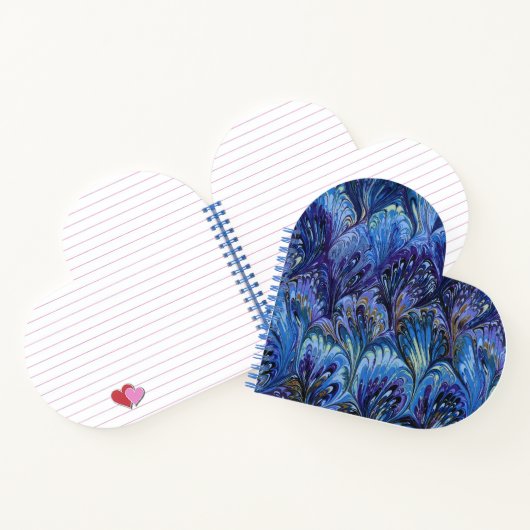 GEMERKT PAPIER, ABSTRACT BLAUWE PATROON, SWIRLS NOTITIEBOEK (Binnen)