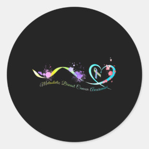 Gemetastaseerd borstkankerbewustzijn Hartlint Ronde Sticker