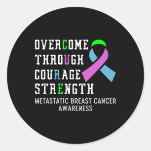 Gemetastaseerde borstkanker Awareness Warrior 4 Ronde Sticker
