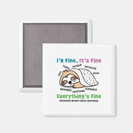 Gemetastaseerde borstkanker Bewustzijn Ik ben OK H Magneet (Voorkant / Achterkant)