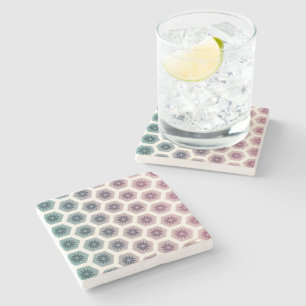 Gemetrische floral Pattern Design - Pastell Pop Ar Stenen Onderzetter