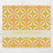 Gemid Mid Mod Geometric Yellow Pink Custom Weddens Likeurfles Etiket (Enkel label)