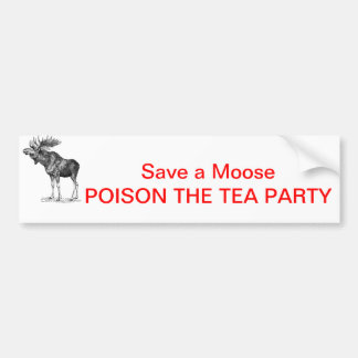 GEMIDDELD-1, EEN Moose POISON VAN DE TEA PARTIJ op Bumpersticker