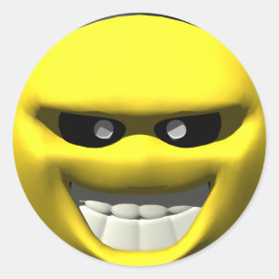 Gemiddeld geel gezicht ronde sticker