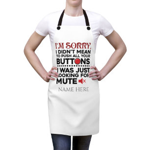 Gemiddeld om uw Buttonnen Sarcastic Quote Kitchen Schort