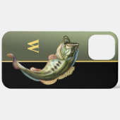 Gemiddeld springende baars vissen monogram Case-Mate iPhone case (Achterkant (horizontaal))