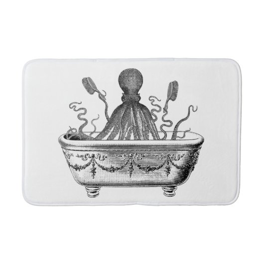 Gemiddelde Bath Mat met  octopus (Voorkant)
