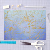 Gemiddelde blauwe waterkleur met goudspatter tissuepapier (Craft)