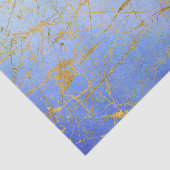 Gemiddelde blauwe waterkleur met goudspatter tissuepapier (Detail)