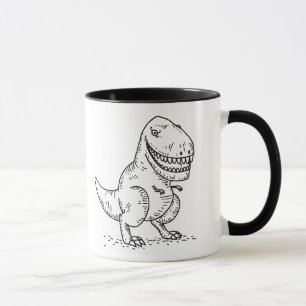 Gemiddelde Cool Dinosaur T Rex Cartoon Mok